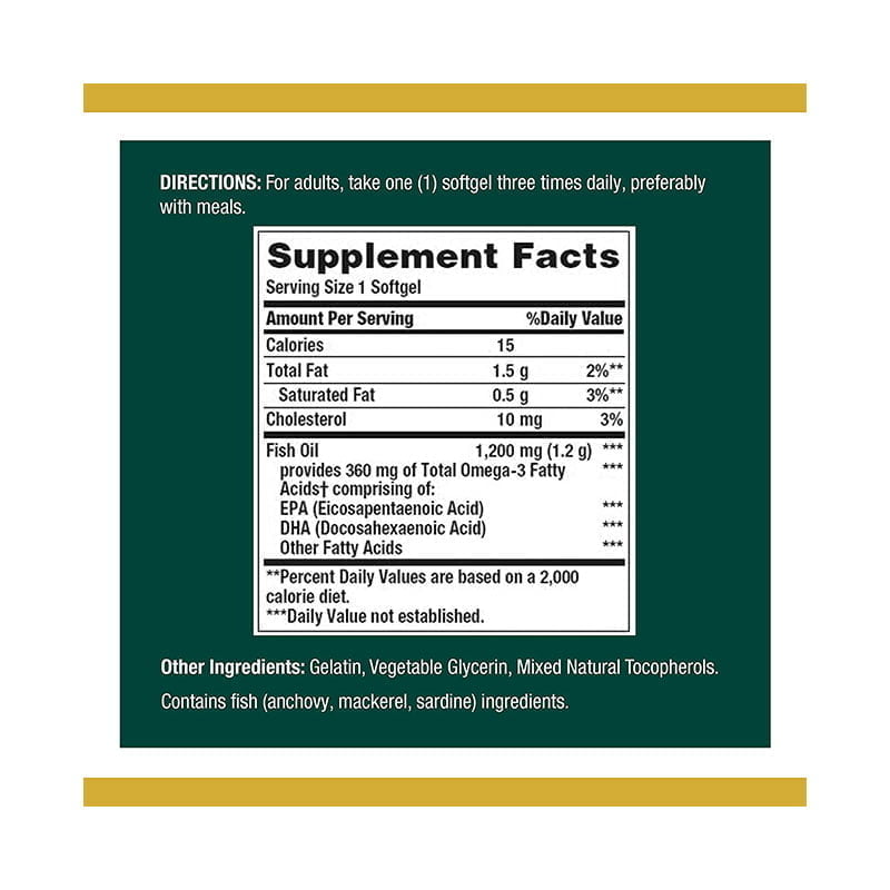 Nature’s Bounty Fish Oil 1200 mg With Omega 3