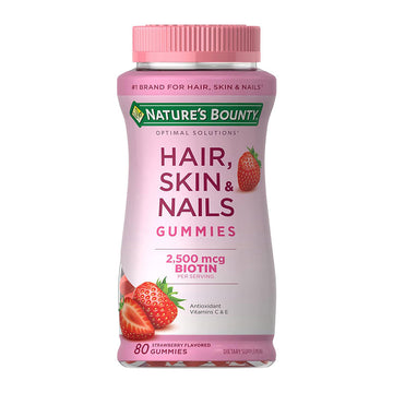 Nature’s Bounty Hair, Skin & Nails Vitamin Gummies with Biotin, 2500 mcg,