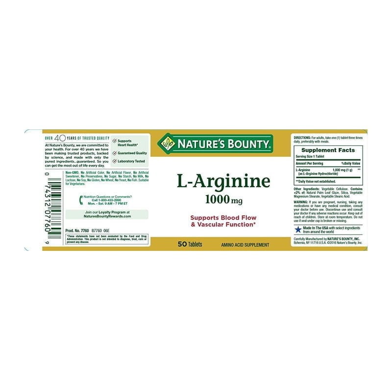 Nature’s Bounty L-Arginine 1000 mg