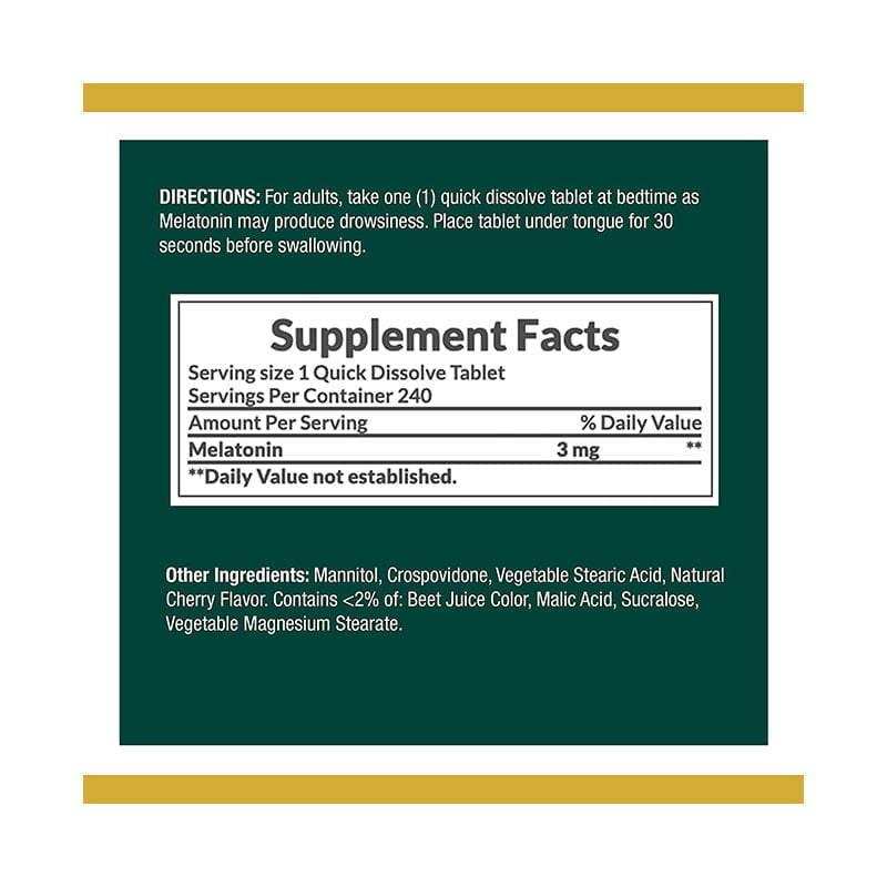 Nature’s Bounty Melatonin Sleep Aid 3mg