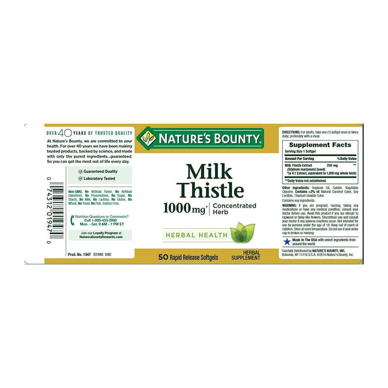 Nature’s Bounty Milk Thistle 1000mg
