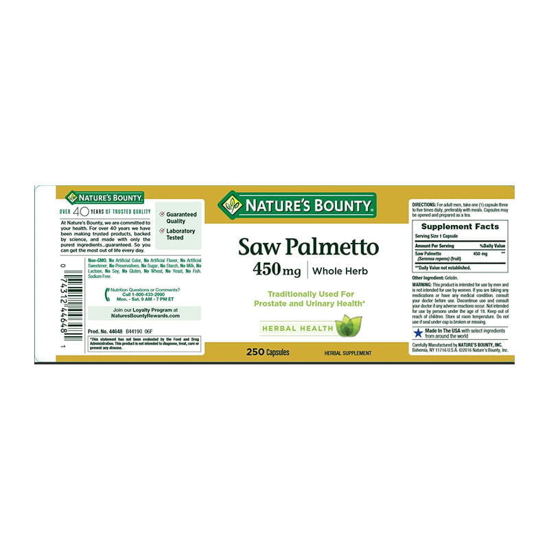 Nature’s Bounty Saw Palmetto 450mg
