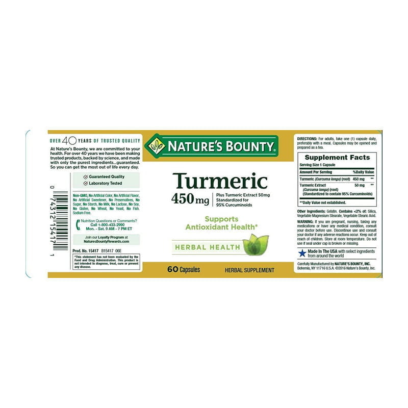 Nature’s Bounty Turmeric Curcumin 450mg
