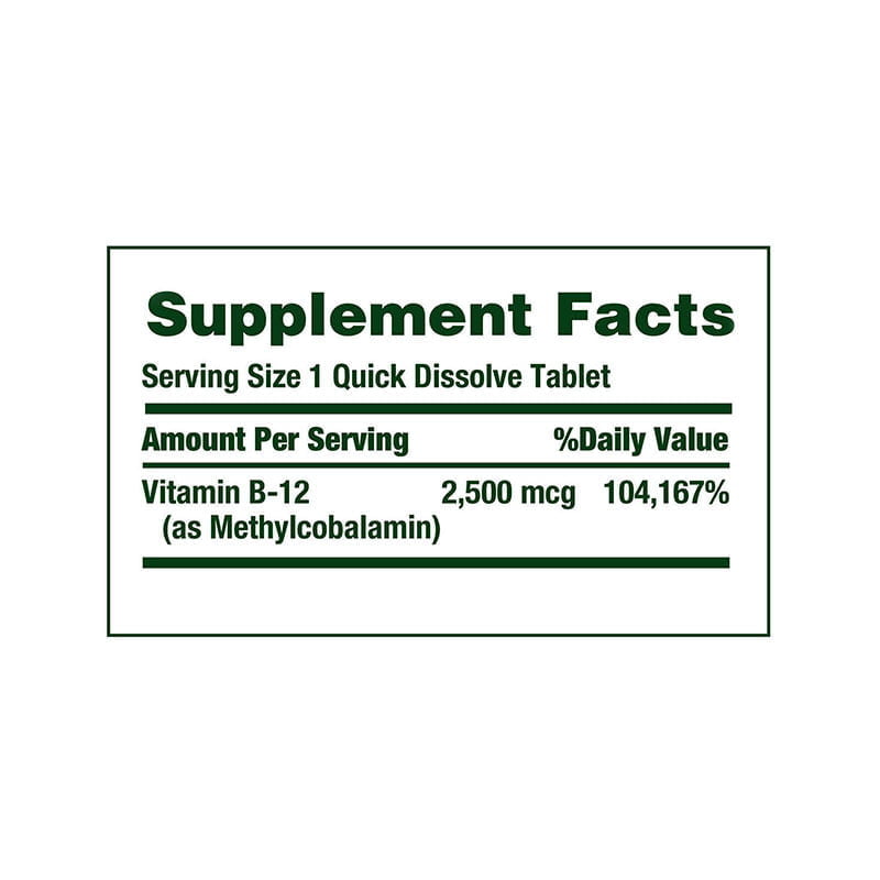 Nature’s Bounty Vitamin B-12 2500mcg