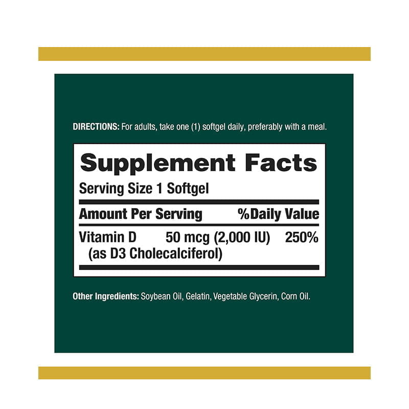 Nature’s Bounty Vitamin D3 50mcg 2000 IU
