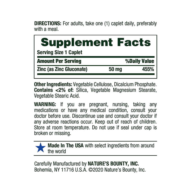 Nature’s Bounty Zinc 50mg