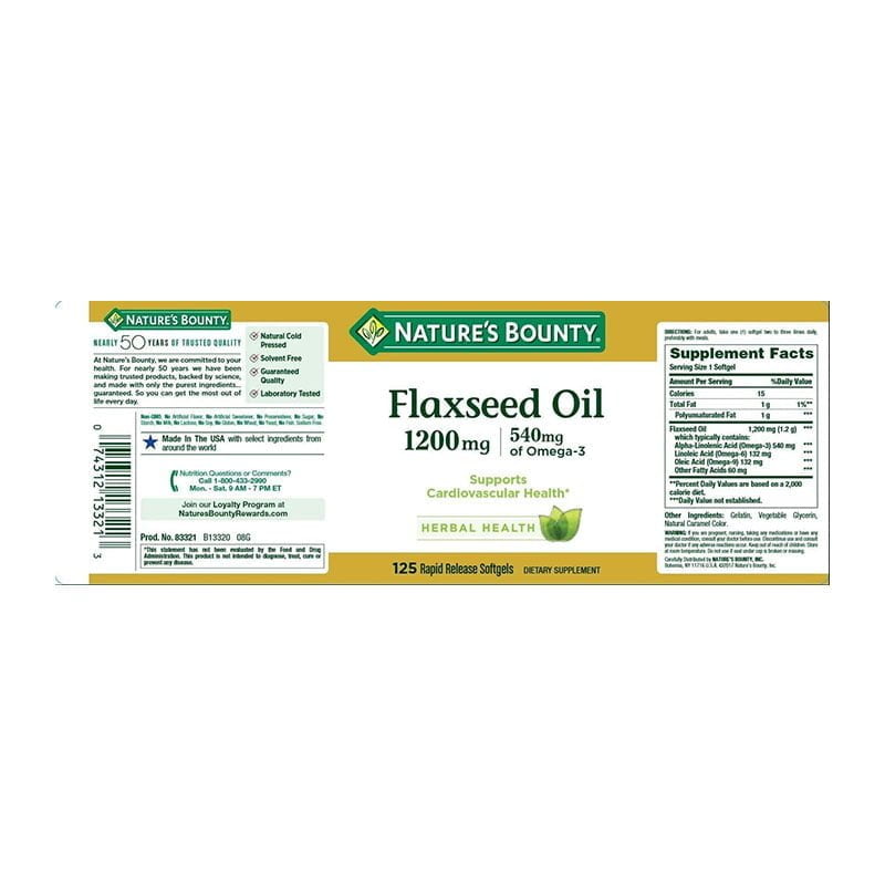 Nature’s Bounty Flaxseed Oil 1200 mg
