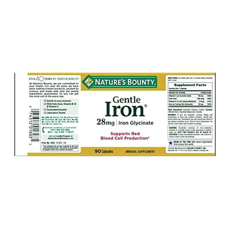Nature’s Bounty Gentle Iron 28 mg