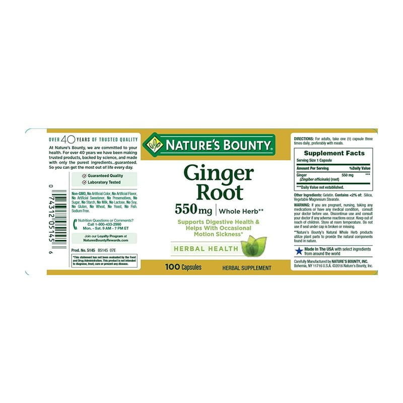 Nature’s Bounty Ginger Root 550 mg