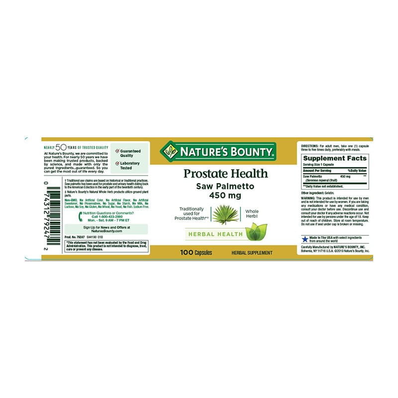 Nature’s Bounty Saw Palmetto 450mg