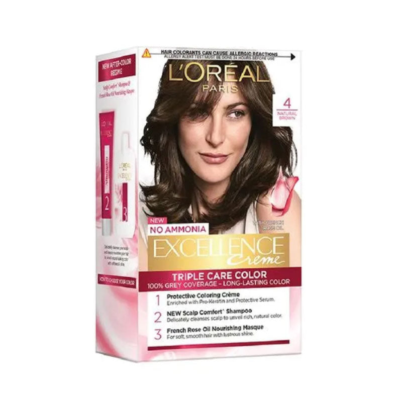 L’Oreal Paris Excellence Creme Permanent Hair Color Natural Brown 4