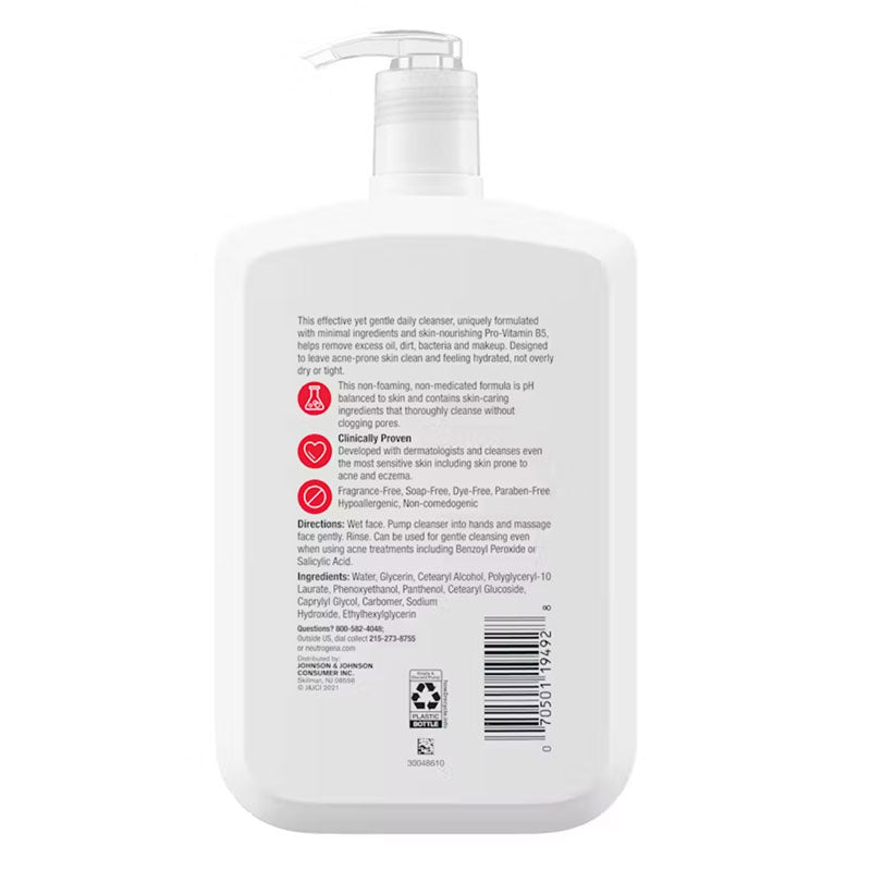 Neutrogena Ultra Gentle Daily Cleanser with Pro-Vitamin B5 for Acne Prone Skin – 473ml