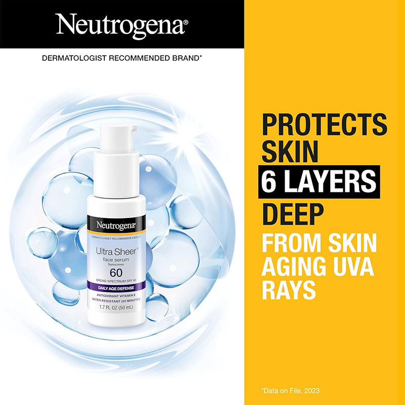 Neutrogena Ultra Sheer Moisturizing Face Serum Vitamin E & SPF 60 (50ml)