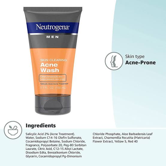 Neotrogena Men Skin Clearing Acne Wash – 150ml