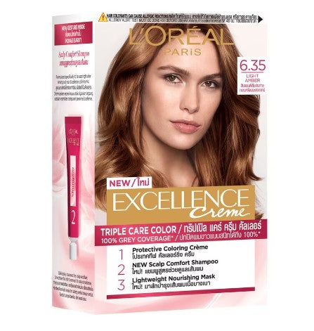 Loreal Excellence Creme Hair Color 6.35 Light Amber