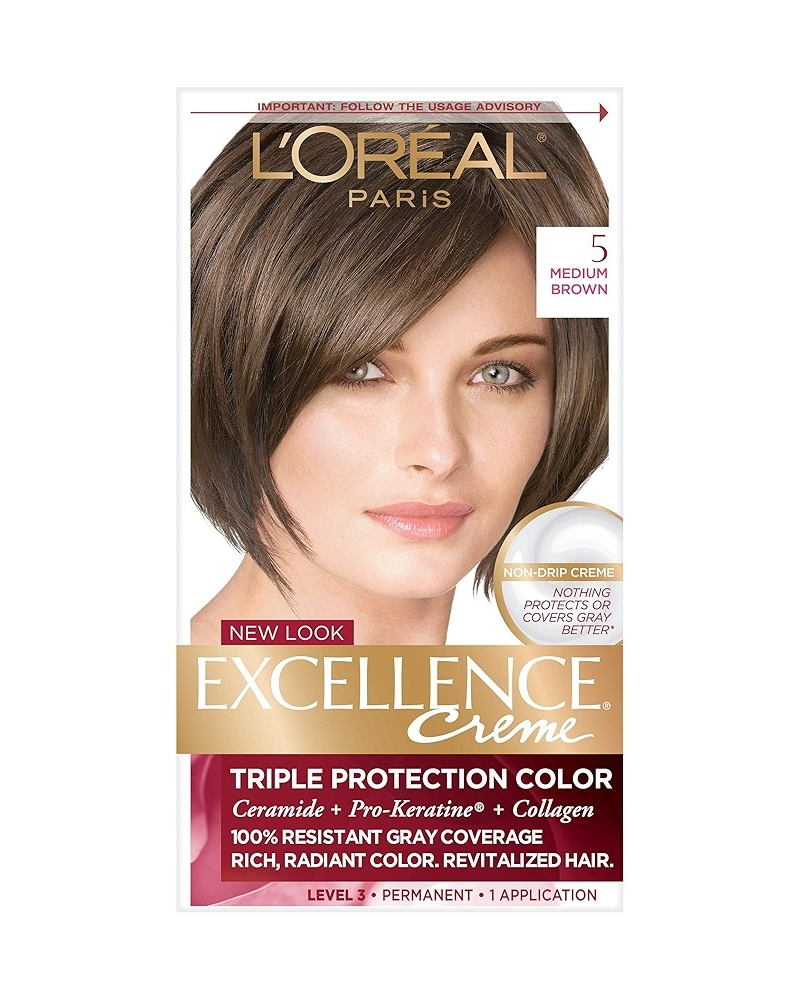 L'Oreal Paris Excellence Creme Permanent Triple Care 5 Medium Brown Hair Color