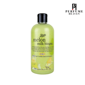 Boots Melon Milk Bingsu 3-in-1 Shower Gel, Bubble Bath & Shampoo 500ml