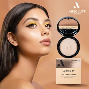 Absolute Locked-In Silky Matte Finish Medium Coverage Smoothing Powder Foundation - MFLN05 Warm Honey