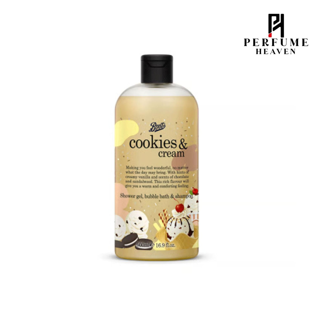 Boots Cookies & Cream Shower Gel, Bubble Bath & Shampoo 500ml