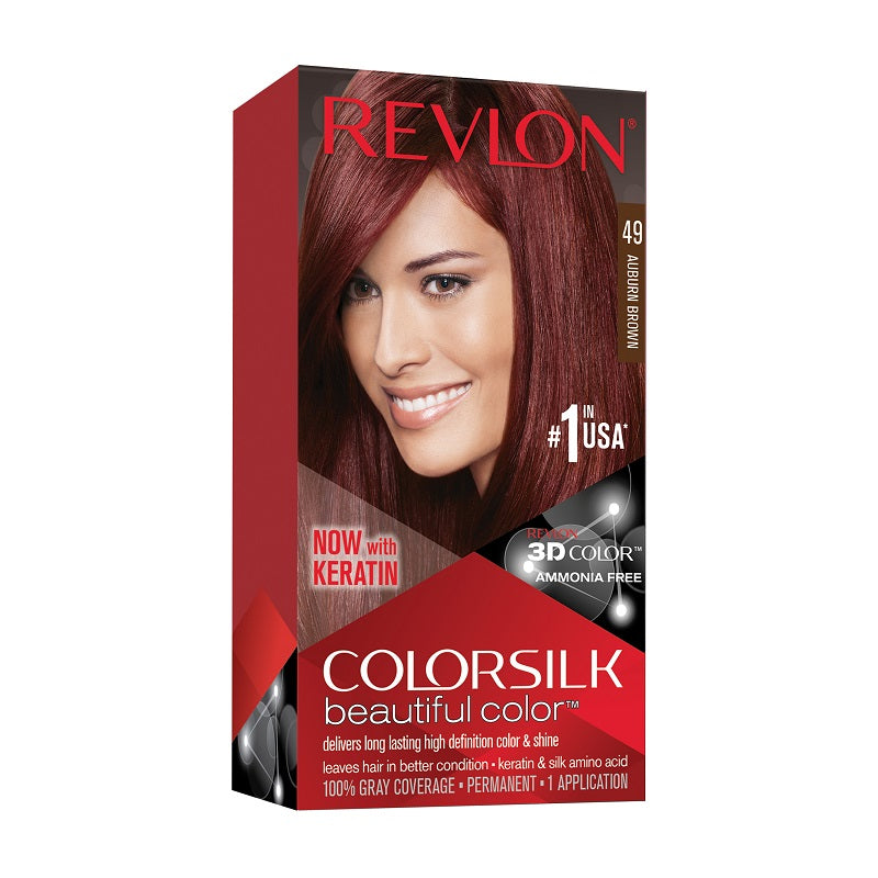 Revlon Colorsilk Beautiful Permanent Hair color 49 Auburn Brown