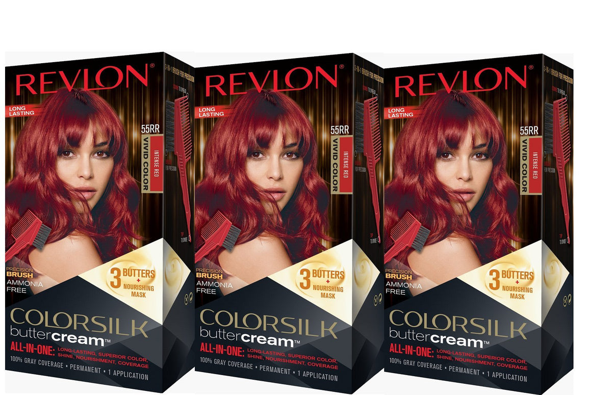 REVLON Buttercream Colorsilk Intense Red 55RR Ammonia Free Permanent Hair Color