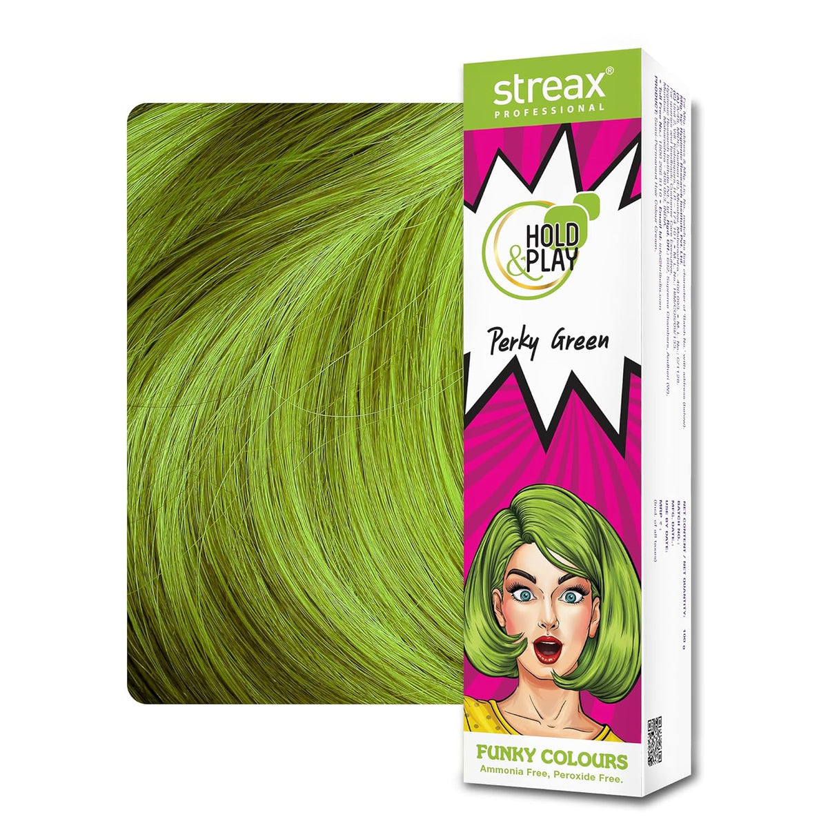Streax Professional Hold and Play Funky Hair Colour (Perky Green) 100 gmStreax Professional Hold and Play Funky Hair Colour (Perky Green) 100 gm