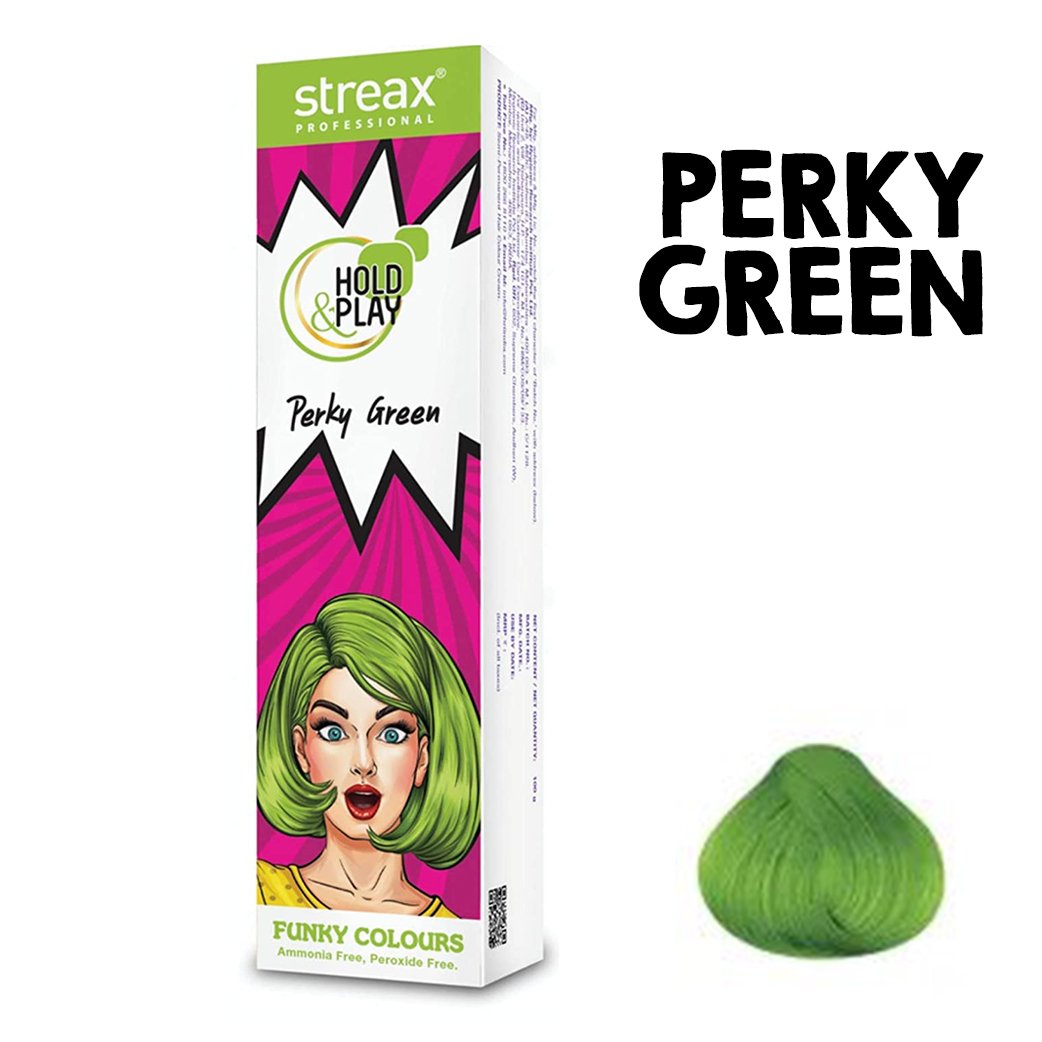 Streax Professional Hold and Play Funky Hair Colour (Perky Green) 100 gmStreax Professional Hold and Play Funky Hair Colour (Perky Green) 100 gm