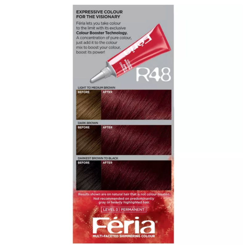 L'Oreal Feria High Intensity Shimmering Colour - R48 Red Velvet