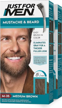 Just for Men Color Gel Mustache & Beard M-35 Medium Brown