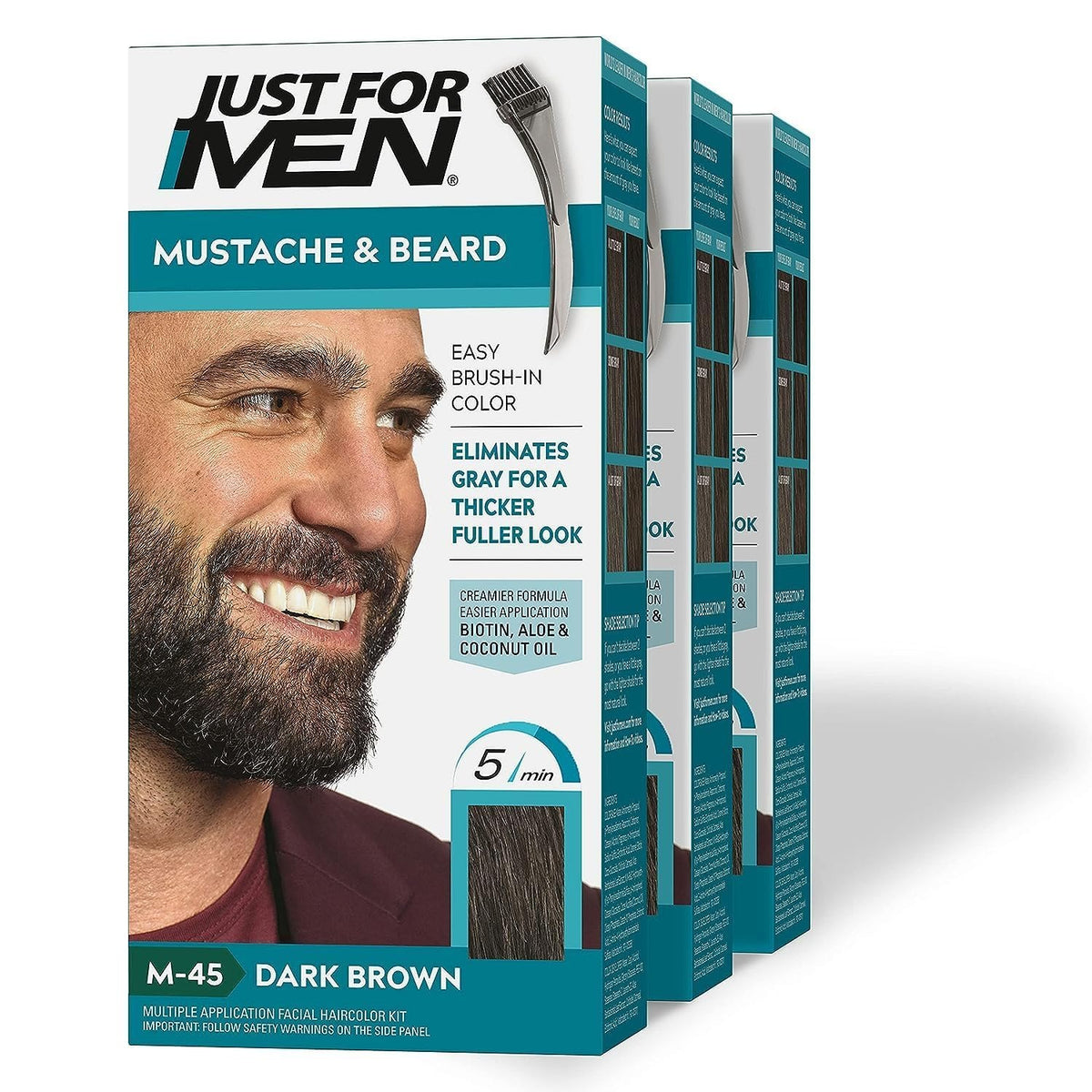 Just for Men Color Gel Mustache & Beard M-45 Dark Brown Black