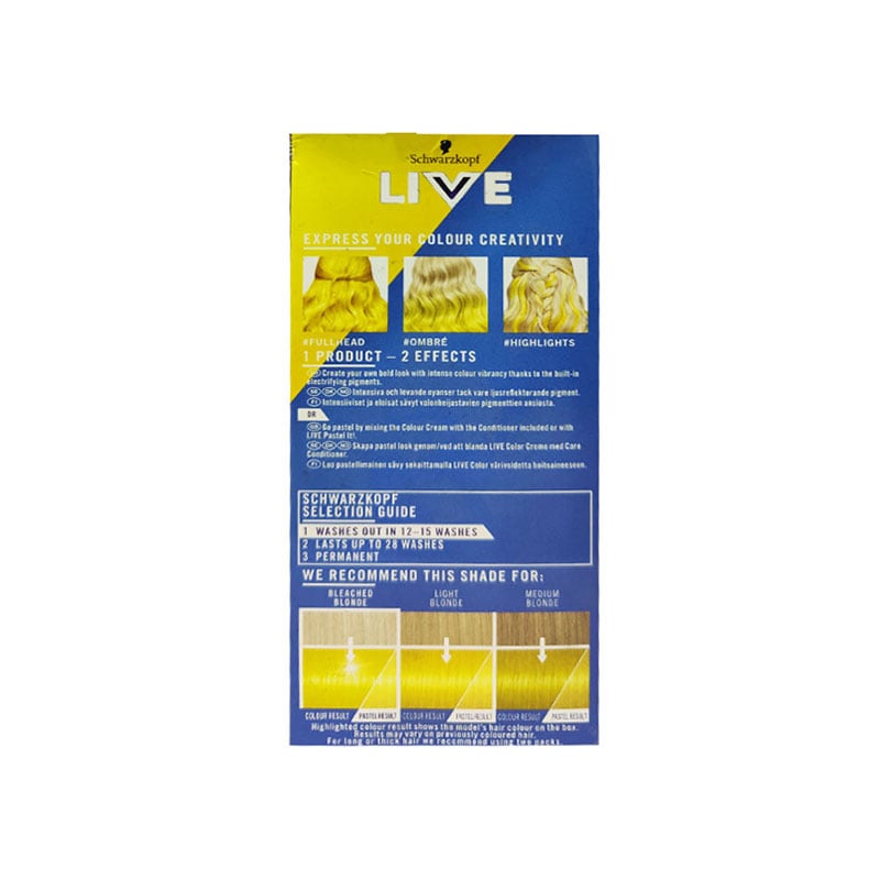 Schwarzkopf Live Ultra Brights Or Pastel Citrus Neons Semi Permanent Hair Colour - 107 Lemon Twist