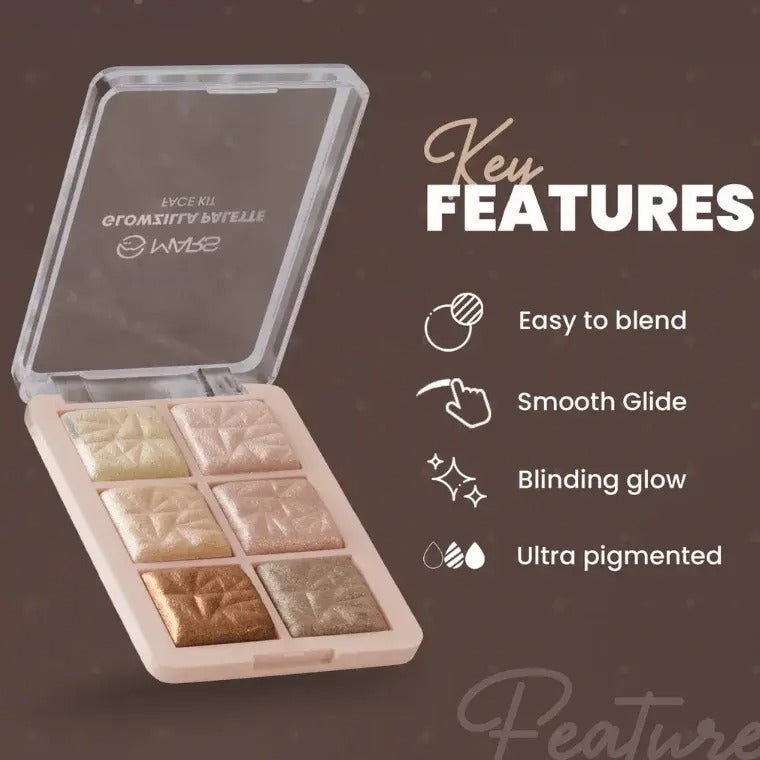 Mars Cosmetics Glowzilla 6 Colour Highlighter Palette #03 (12gm)