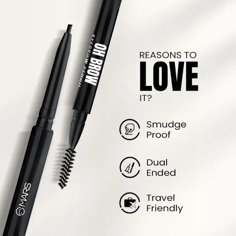 Mars Cosmetic Oh Brow Eyebrow Pencil #01 Black (0.1gm)