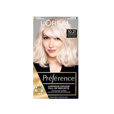 L'Oreal Preference 10.21 Stockholm Very Very Light Pearl Blonde Permanent Hair Dye