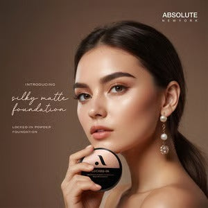 Absolute Locked-In Silky Matte Finish Medium Coverage Smoothing Powder Foundation - MFLN02 Neutral Ivory