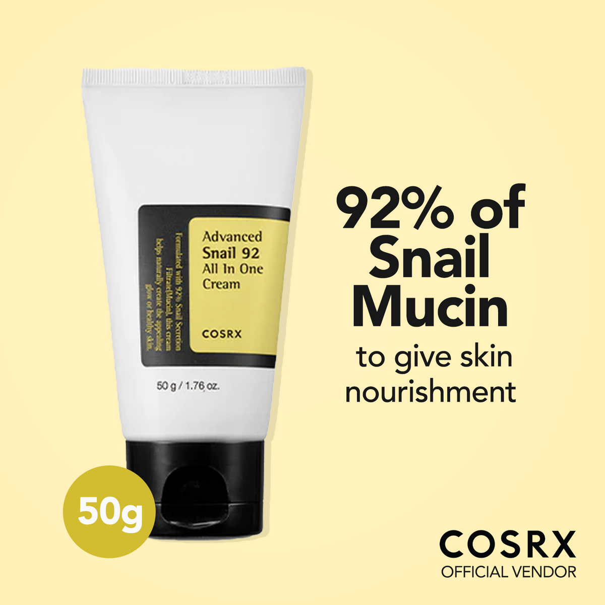 COSRX Advanced Snail 92 All In One Cream Size: 50gm