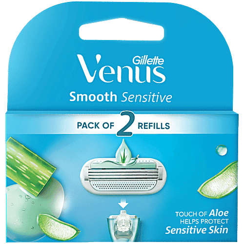 Gillette Venus Smooth 2's Pack Razor Blade Cartridges with Aloe Extracts
