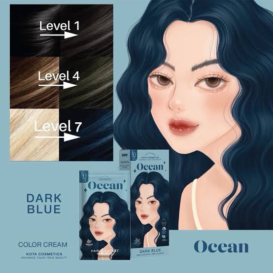 Kota Color Cream Hair Color Organic Dark Blue 100ml (Ocean)