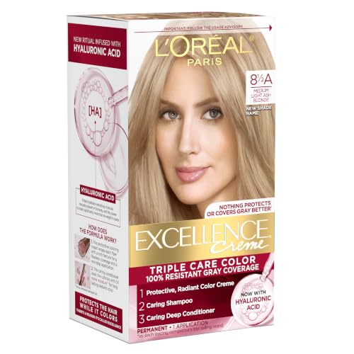 L’Oréal Paris Excellence Creme Hair Color 8½A Medium Light Ash Blonde
