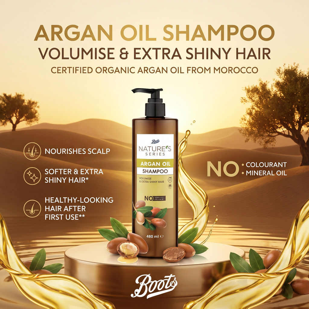 Boots Nature’s Series Argan Oil Shampoo 480ml