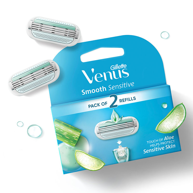 Gillette Venus Smooth 2's Pack Razor Blade Cartridges with Aloe Extracts