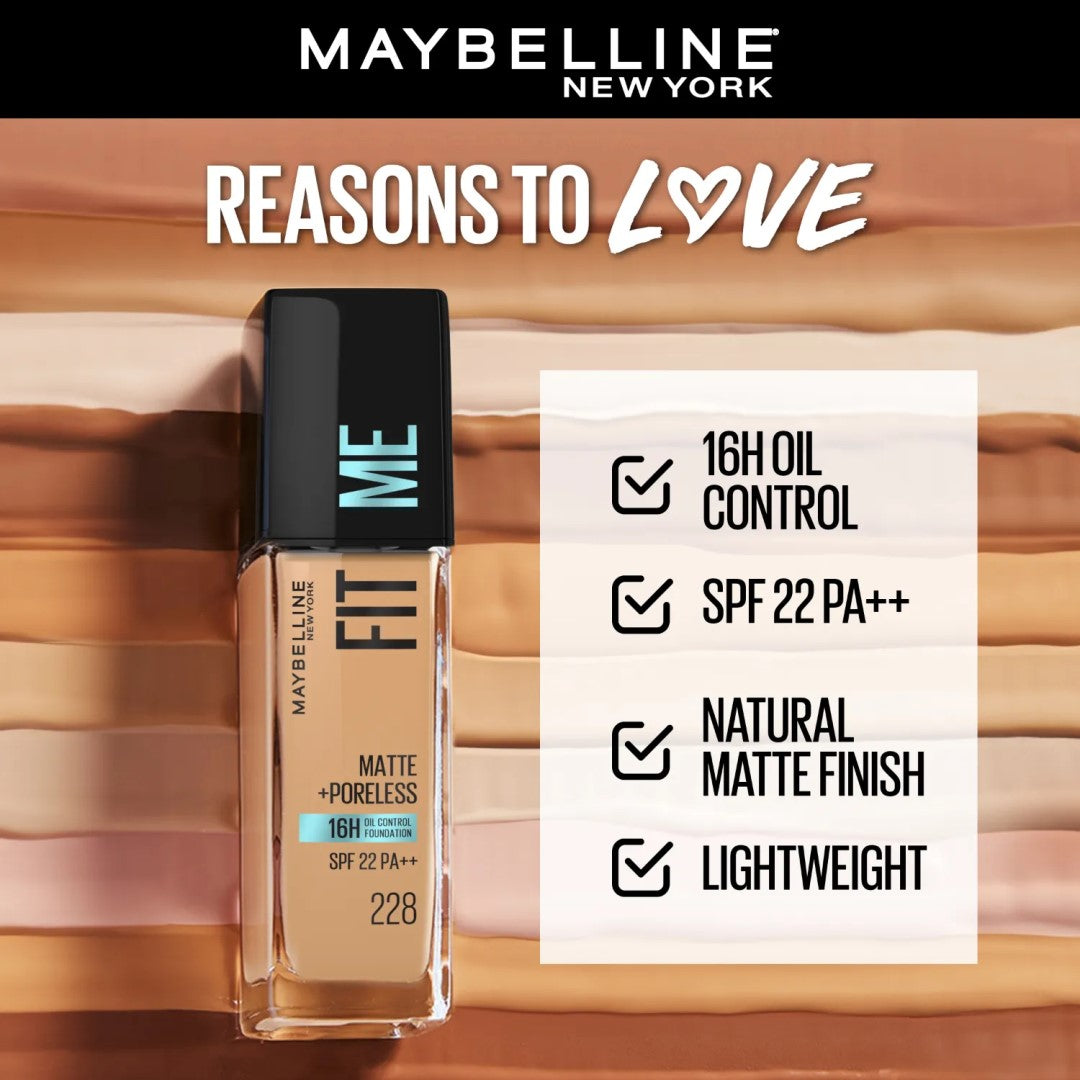 Maybelline Fit Me Matte + Poreless Foundation- Soft Tan 228