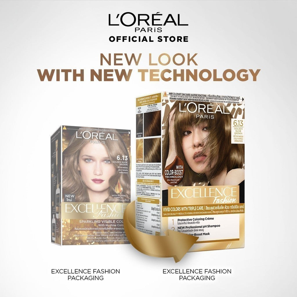L'Oreal Excellence Fashion Hair Color 6.13 Golden Node Brown