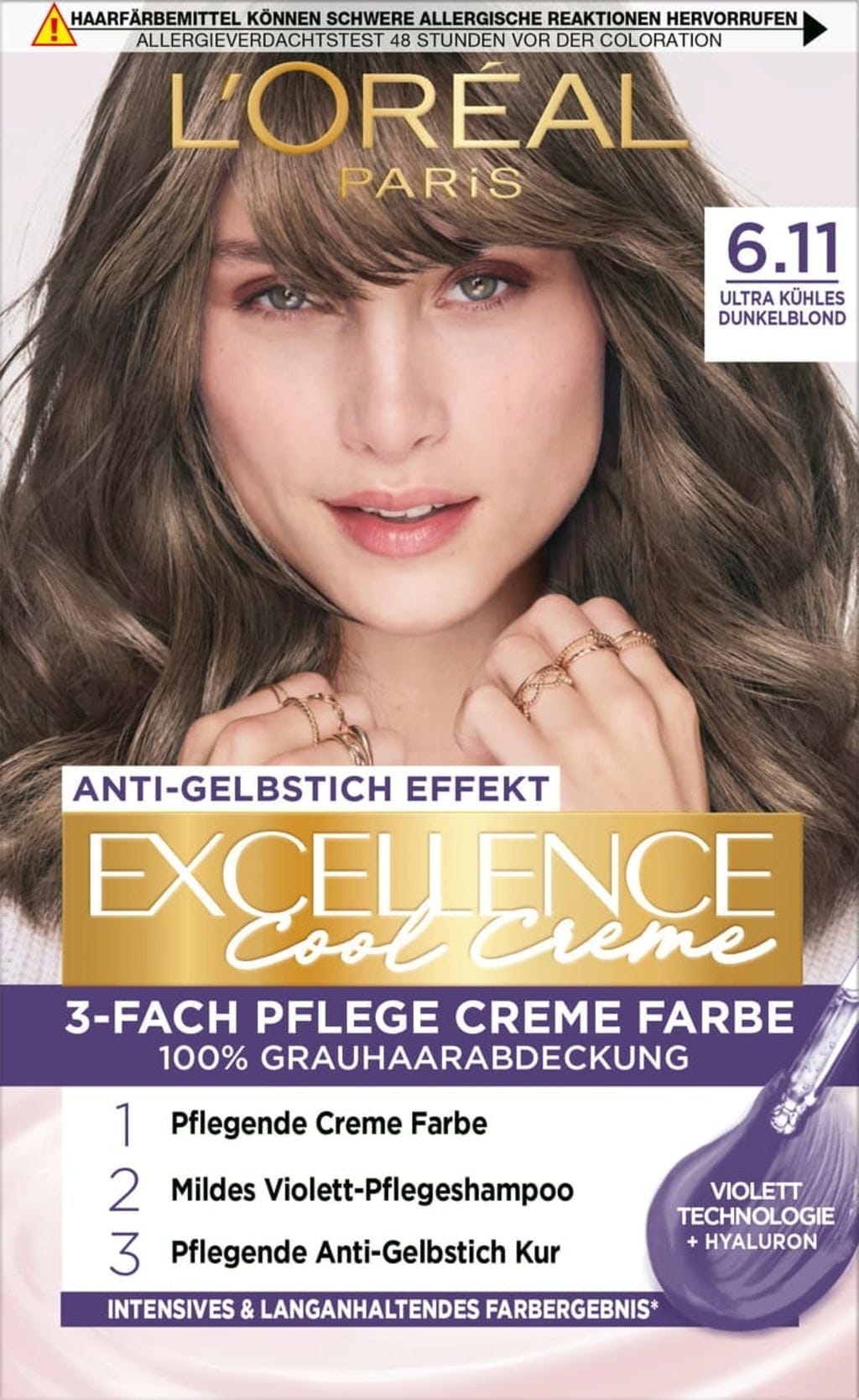 L'Oreal Paris Exellence Hair Colour Creme 6.11 Ultra Ash Dark Blonde