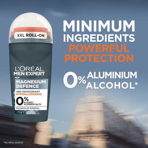L'Oréal Paris Men Expert Magnesium Defence Hypoallergenic 48h Roll On Deodorant (UK) 50ml