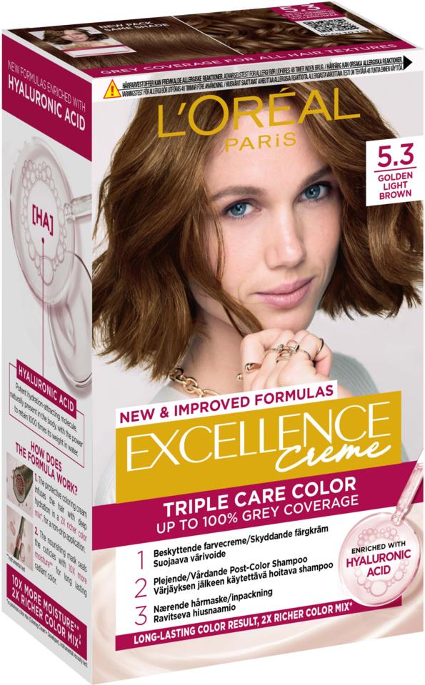 L'Oreal Excellence Creme Triple Care Colour - 5.3 Natural Golden Brown