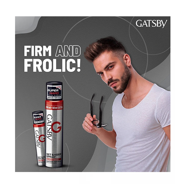 GATSBY Hair Spray Level 4 Set and Keep Spray Super Hard 250ml
