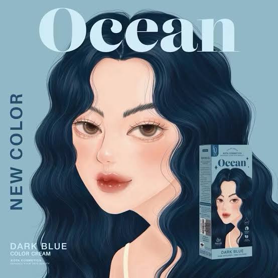 Kota Color Cream Hair Color Organic Dark Blue 100ml (Ocean)
