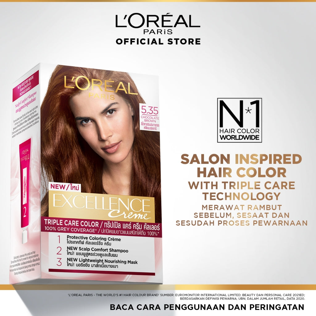 L’Oreal Paris Excellence Creme Permanent Hair Color Chocolate Brown 5.35