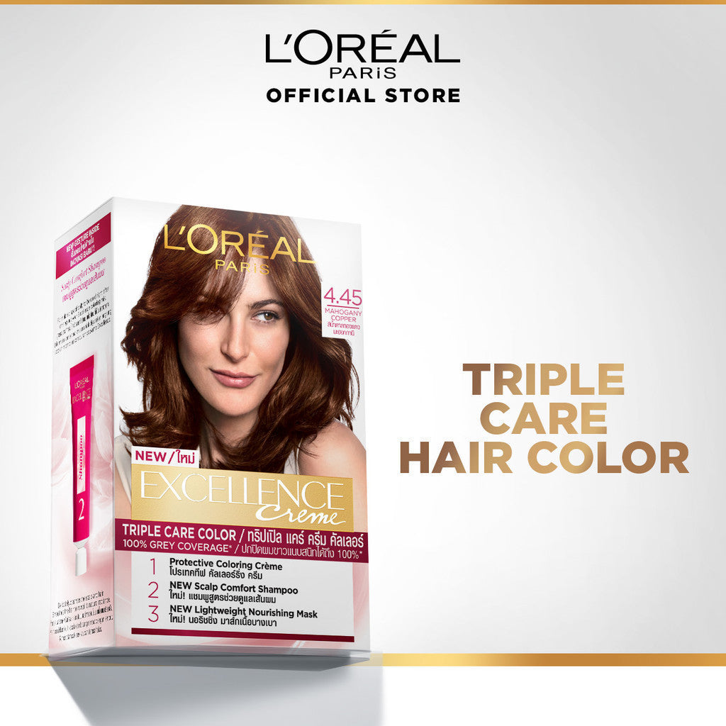 L’Oreal Paris Excellence Creme Permanent Hair Color Mahogany Copper 4.45